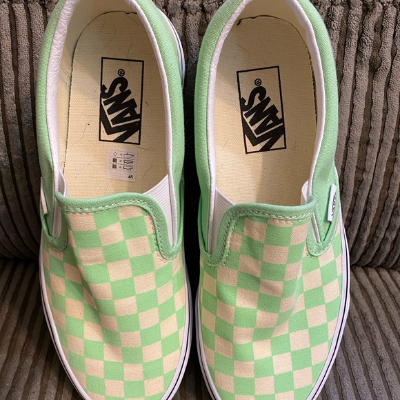 green ash checkerboard vans